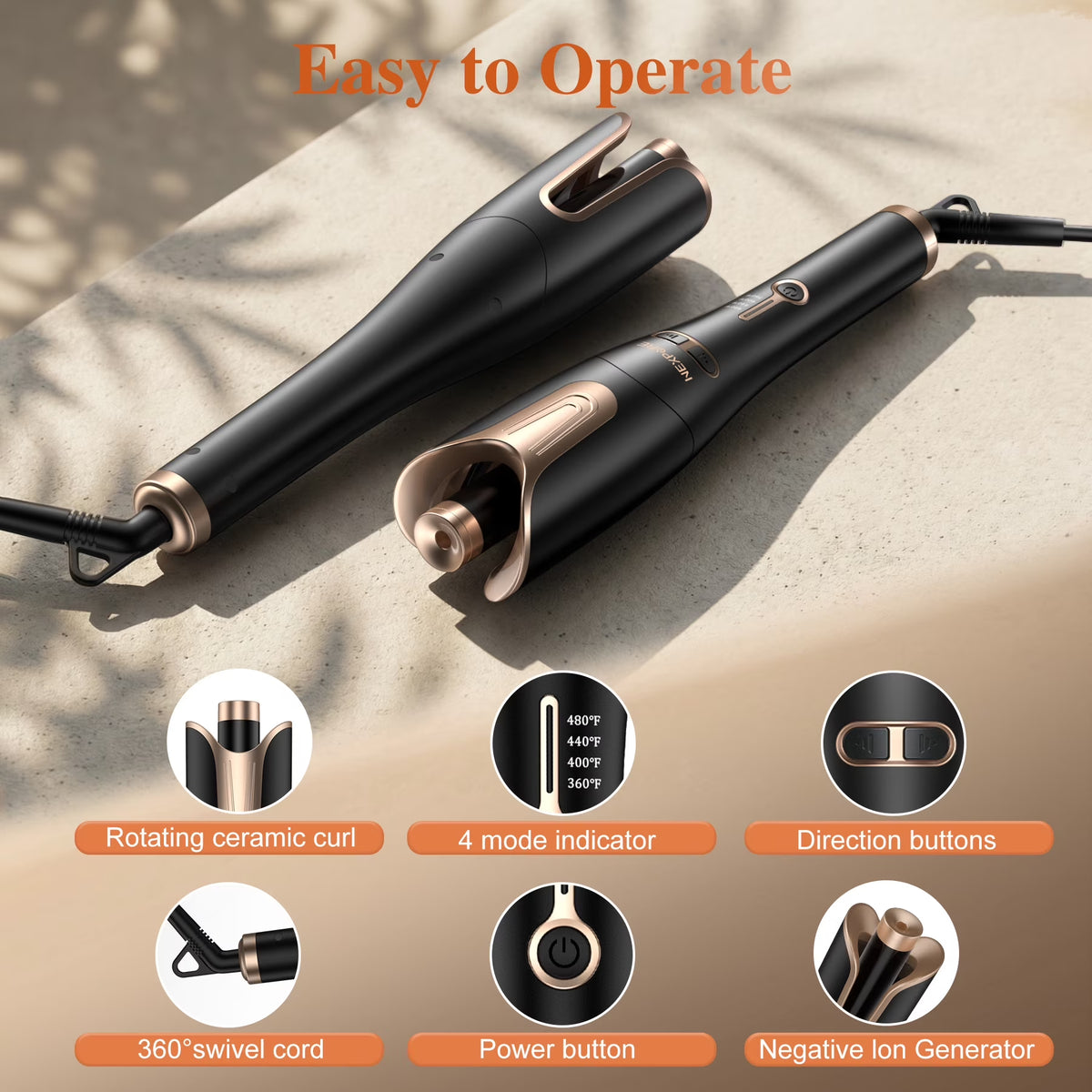 Cenvanta™ Automatic Rotating Hair Curler